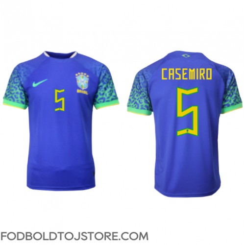 Brasilien Casemiro #5 Udebanetrøje VM 2022 Kortærmet